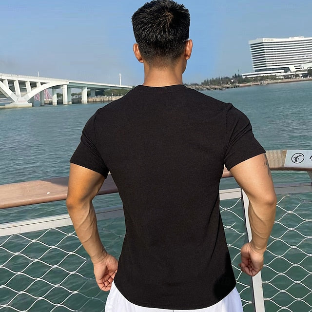 Upgrade your active wardrobe with our stylish Men's Ribbed Knit Tee – perfect for sports, outdoor adventures, or street style! #ActiveFashion #StreetStyle