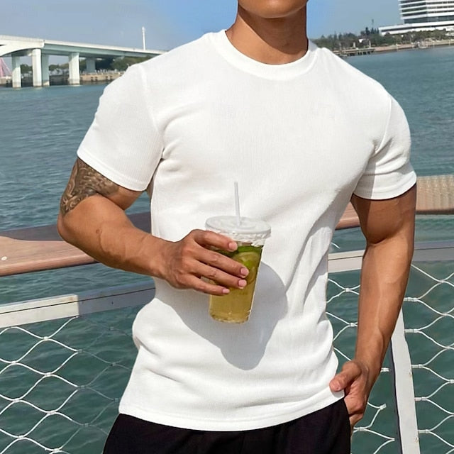 Upgrade your active wardrobe with our stylish Men's Ribbed Knit Tee – perfect for sports, outdoor adventures, or street style! #ActiveFashion #StreetStyle