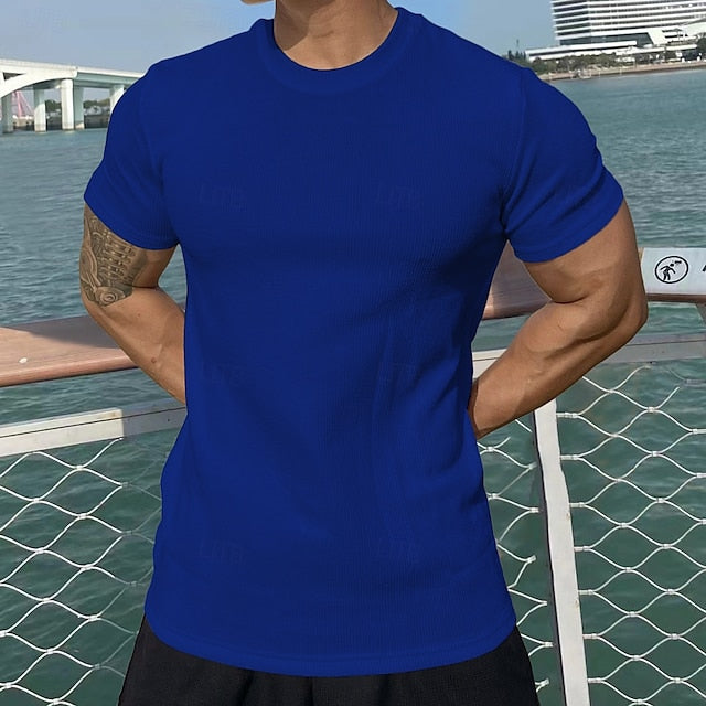 Upgrade your active wardrobe with our stylish Men's Ribbed Knit Tee – perfect for sports, outdoor adventures, or street style! #ActiveFashion #StreetStyle