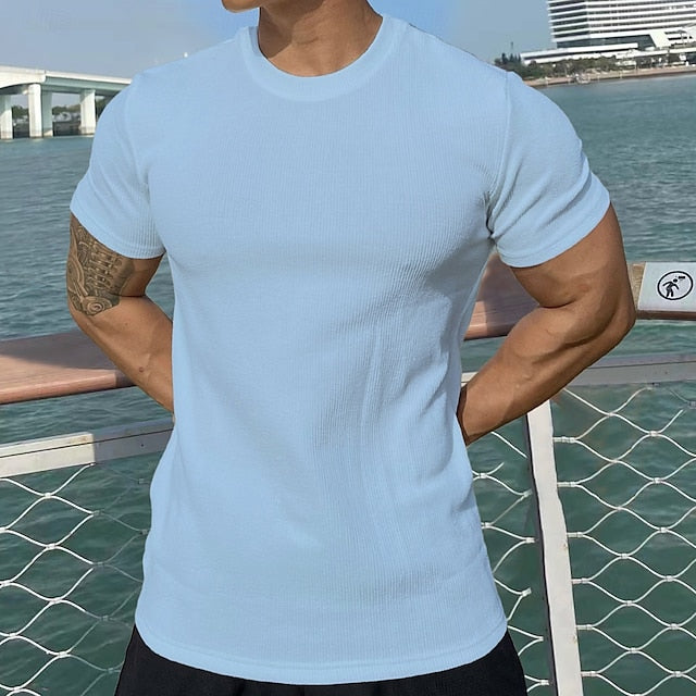 Upgrade your active wardrobe with our stylish Men's Ribbed Knit Tee – perfect for sports, outdoor adventures, or street style! #ActiveFashion #StreetStyle