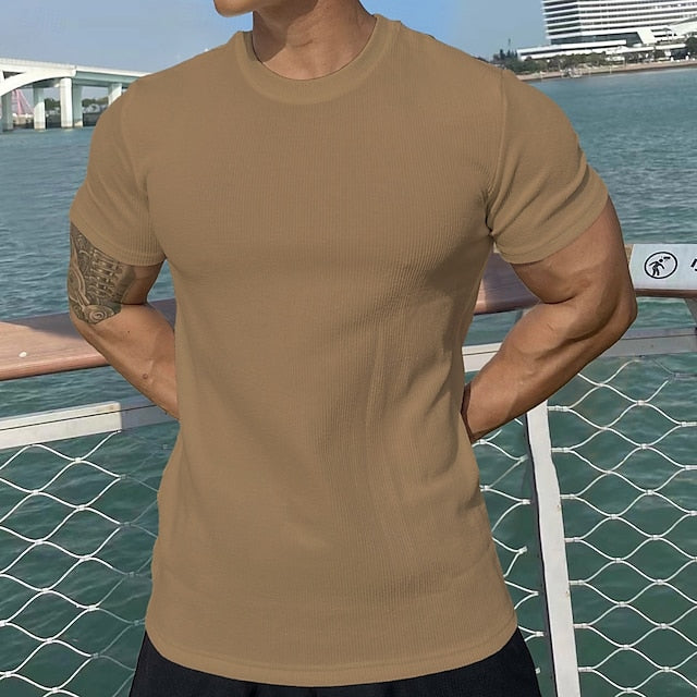 Upgrade your active wardrobe with our stylish Men's Ribbed Knit Tee – perfect for sports, outdoor adventures, or street style! #ActiveFashion #StreetStyle