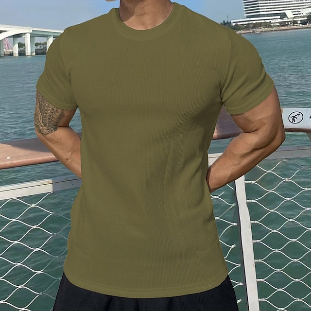 Upgrade your active wardrobe with our stylish Men's Ribbed Knit Tee – perfect for sports, outdoor adventures, or street style! #ActiveFashion #StreetStyle