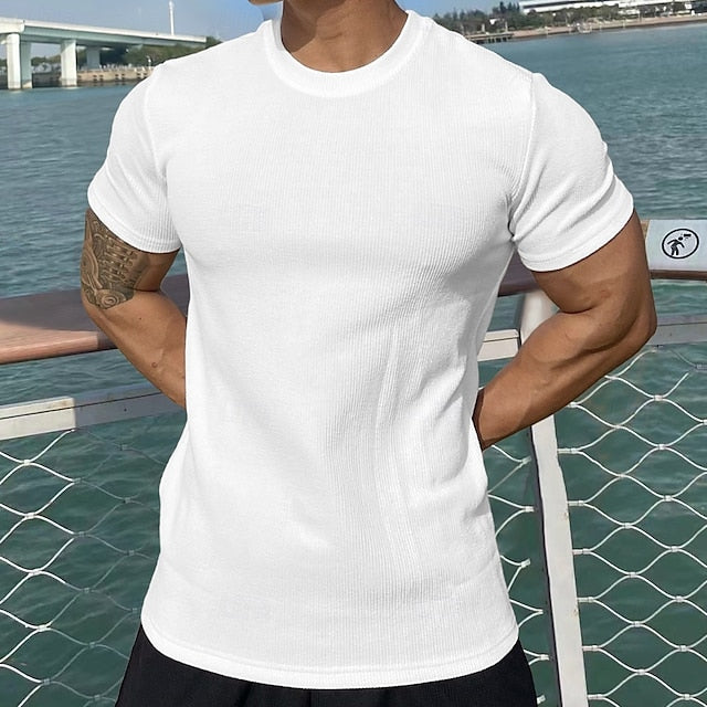 Upgrade your active wardrobe with our stylish Men's Ribbed Knit Tee – perfect for sports, outdoor adventures, or street style! #ActiveFashion #StreetStyle